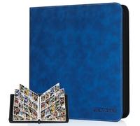 MewVeer Classeur Carte, 12 Pochettes Album Rangement Carte pour 960 Cartes, Album Cartes de Baseball Premium et Durable avec Fermeture à Glissière, Binder Carte pour MTG, Cartes Sportives, Bleu Saphir