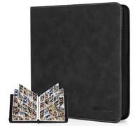 MewVeer Classeur Carte, 12 Pochettes Album Rangement Carte pour 960 Cartes, Album Cartes de Baseball Premium et Durable avec Fermeture à Glissière, Binder Carte pour MTG/TCG, Cartes Sportives, Noir