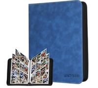MewVeer Classeur Carte, 9 Pochettes Album Rangement Carte pour 900 Cartes, Album Cartes de Baseball Premium et Durable avec Fermeture à Glissière, Binder Carte pour MTG, Cartes Sportives, Bleu Saphir