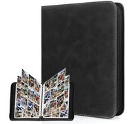 MewVeer Classeur Carte, 9 Pochettes Album Rangement Carte pour 900 Cartes, Album Cartes de Baseball Premium et Durable avec Fermeture à Glissière, Binder Carte pour MTG/TCG, Cartes Sportives, Noir
