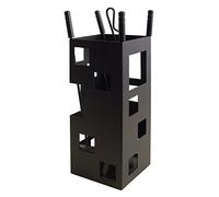 mex El Zorro 10004 Serviteur de cheminée forme carrée 50 x 20 x 20 cm avec accessoires Noir