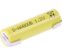 Mexcel -AA800B Pile rechargeable spéciale LR6 (AA) cosses à souder en U, flat-top NiCd 1.2 V 800 mAh