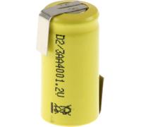 Mexcel D-2/3AA400 Pile rechargeable spéciale 2/3 LR6 cosses à souder en Z, flat-top NiCd 1.2 V 400 mAh
