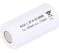 Mexcel SC1800H Pile rechargeable spéciale Sub-C résiste aux températures élevées, à tête plate NiCd