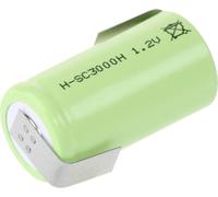 Mexcel -SC3000H Pile rechargeable spéciale Sub-C résiste aux températures élevées, cosses à souder en Z, flat-top NiMH 1.2 V 3000 mAh 1 pc(s)