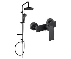 Mexen Alexa Erik ensemble de douche mural avec pommeau de douche et robinet de douche, noir - 71240205-70 6053 5907709181373