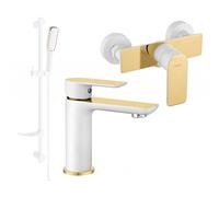 Mexen Alfa DF49 ensemble de douche, blanc/doré - 745704DF49-25 5243 5907709182790