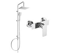 Mexen Alfa Ensemble de douche apparent Tord avec pommeau de douche et mitigeur, chromé - 745740200-00 6104 5907709181878