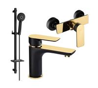 Mexen Alfa Ensemble de douche DQ40, noir/doré - 745704DQ40-75 5238 5907709182769