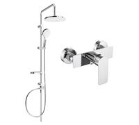 Mexen Alfa Erik ensemble de douche à montage mural avec pomme de douche et robinet de douche, chrome - 745740205-00 6105 5907709181885