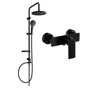 Mexen Alfa Erik ensemble de douche en saillie avec pomme de douche et robinet de douche, noir - 745740205-70 6109 5907709181922