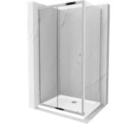 Mexen Apia cabine de douche coulissante 100 x 80 cm, transparent, chrome + receveur plat - 840-100-080-01-00-4010 4807 5907709176836