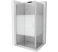 Mexen Apia cabine de douche coulissante 110 x 70 cm, bandes blanches, chrome - 840-110-070-01-20 4380 5907709121157