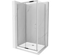 Mexen Apia cabine de douche coulissante 110 x 90 cm, transparent, chromé + bac à douche plat - 840-110-090-01-00-4010 4812 5907709107540