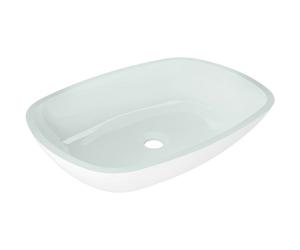 Mexen Araks lavabo en verre à poser 54 x 39 cm, blanc - 24155430 16256 5907709159327