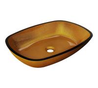 Mexen Araks vasque à poser en verre 54 x 39 cm, or - 24155450 16258 5907709159341