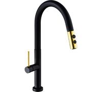 Mexen Ava robinet de cuisine, noir/or - 672800-75 4229 5907709174368