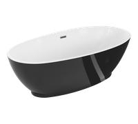Mexen Bilbao baignoire îlot 180 x 90 cm, blanche/noire, trop-plein métal gun - 51311809075-95 46599 5905315385598