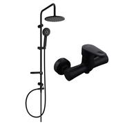 Mexen Carl ensemble de douche apparent avec pommeau de douche et robinet de douche Kama, noir - 72540240-70 6086 5907709181694