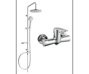 Mexen Carl ensemble de douche en saillie avec pomme de douche et mitigeur de douche Kama, chrome - 72540240-00 6082 5907709181663