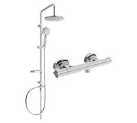 Mexen Carl ensemble de douche en saillie avec pomme de douche et robinet de douche thermostatique Slim, chrome - 77105240-00 5962 5907709180468