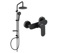 Mexen Carl ensemble de douche en surface avec pomme de douche et robinet de douche Milo, noir - 71340240-70 6062 5907709181465
