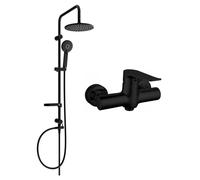 Mexen Carl ensemble de douche externe avec pomme de douche et robinet de douche Pecos, noir - 72740240-70 6094 5907709181779