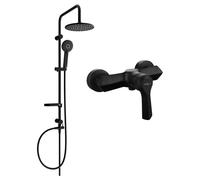 Mexen Carl ensemble de douche mural avec pomme de douche et robinet de douche Sabre, noir - 72140240-70 6070 5907709181540