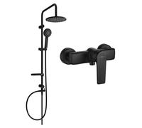 Mexen Carl ensemble de douche murale avec douche de tête et mitigeur douche Lynx, noir - 745940240-70 6118 5907709182011