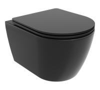 Mexen Carmen cuvette WC Rimless avec abattant à descente lente slim, duroplast, noir mat - 30881085 4421 5907709128941