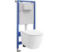Mexen Carmen ensemble encastré WC bâti-support pneumatique Tex Air Slim avec cuvette WC et abattant à descente progressive, 101414 5907931047614