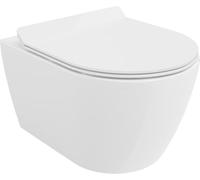 Mexen Carmen Rimless Cuvette WC avec système d'abaissement automatique Slim en Duroplast Blanc brillant