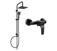 Mexen Caro Tord ensemble de douche apparent avec pomme de douche et robinet de douche, noir - 746640200-70 6128 5907709182158