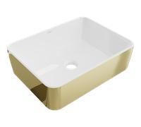 Mexen Catia lavabo à poser 48 x 37 cm, blanc/or - 21314806 21911 5907709156890