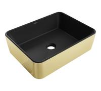 Mexen Catia lavabo à poser 48 x 37 cm, noir mat/doré - 21314876 21919 5907709156975