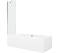 Mexen Cube baignoire rectangulaire 170 x 80 cm avec habillage et paroi 1 volet 50 cm, transparent, chrome - 550517080X9505000001 21952 5905315201508