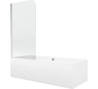 Mexen Cube baignoire rectangulaire 170 x 80 cm avec habillage et paroi de baignoire 1 volet 70 cm, transparent, chrome 12927 5907709161634