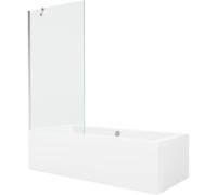 Mexen Cube baignoire rectangulaire 170 x 80 cm avec tablier et paroi de baignoire à 1 volet 90 cm, transparent, chrome 21956 5905315201546