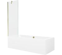 Mexen Cube baignoire rectangulaire 180 x 80 cm avec enceinte et paroi 1-porte 60 cm, transparent, doré - 550518080X9506000050 21989 5905315201874