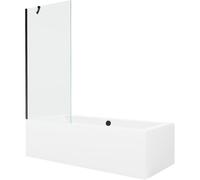 Mexen Cube baignoire rectangulaire 180 x 80 cm avec revêtement et paroi 1 battant 80 cm, transparent, noir 21997 5905315201959