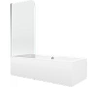 Mexen Cube baignoire rectangulaire 180 x 80 cm avec tablier et pare-baignoire 1 volet 80 cm, transparent, chrome 12957 5907709107748