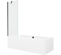 Mexen Cube baignoire rectangulaire 180 x 80 cm avec tablier et paroi de douche à 1 volet 60 cm, transparent, noir 21995 5905315201935