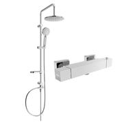 Mexen Cube Carl ensemble de douche en saillie avec pomme de douche et robinet de douche thermostatique, chrome - 77200240-00 5986 5907709180703