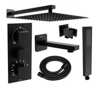 Mexen Cube DR02 ensemble baignoire-douche encastré avec pomme de douche 30 cm, noir - 77503DR0230-70 6406 5907709106574