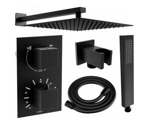 Mexen Cube DR02 ensemble de douche encastrable avec pommeau de douche de 25 cm, noir - 77502DR0225-70 6409 5907709136649