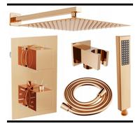 Mexen Cube DR02 ensemble de douche encastré avec une pluie de 25 cm, or rose - 77502DR0225-60 6418 5907709161092