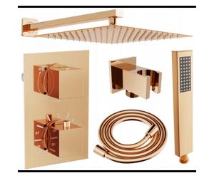 Mexen Cube DR02 ensemble de douche encastré avec une pluie de 25 cm, or rose - 77502DR0225-60 6418 5907709161092