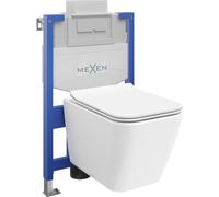 Mexen Cube ensemble encastré WC châssis Fenix XS-U avec cuvette WC et abattant à fermeture lente, blanc brillant 13012 5907709163560