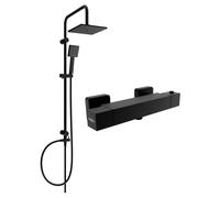 Mexen Cube Tord ensemble de douche apparent avec douche de tête et robinet thermostatique, noir - 77200200-70 5988 5907709180727