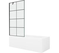 Baignoire Mexen Cubik 150 x 70 cm avec cabine de douche, design noir